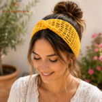 Boho Grid Bandana Crochet Pattern PDF – Vintage Crunch Stitch Hair Scarf Digital Download