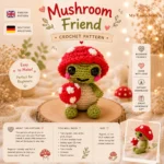 Mushroom Frog Crochet Pattern PDF – Cottagecore Amigurumi Digital Download