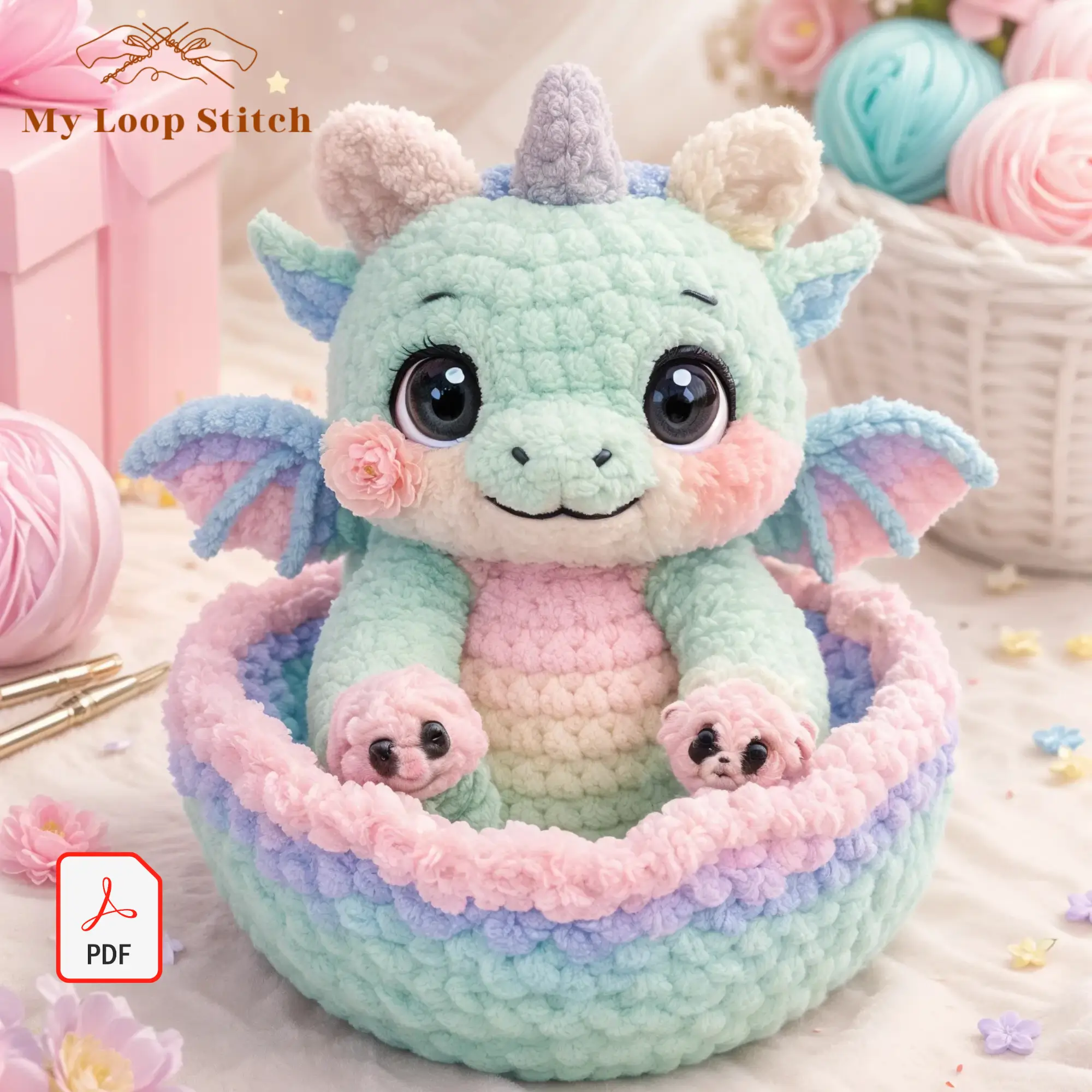 Cute Plush Dragon Amigurumi Crochet Pattern (PDF Digital Download) Cute Plush Dragon Amigurumi Crochet Pattern (PDF Digital Download) - Image 4