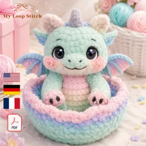 Cute Plush Dragon Amigurumi Crochet Pattern (PDF Digital Download)